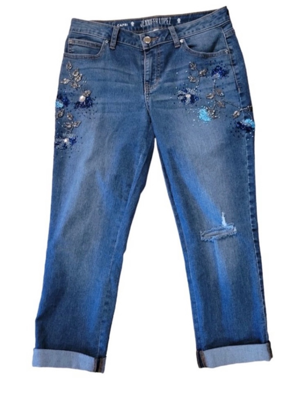 Jlo Embellished Capri Jeans